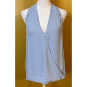 Revolve Krisa Blue Halter Neck Surplice Blouse Size XS NWT